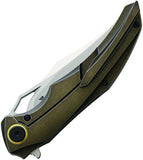 CMB Made Knives Prowler Framelock Bronze Titanium Folding M390 Pocket Knife 02C