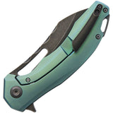 Kansept Knives Spirit Framelock Green Titanium Black Folding Knife 1002a2