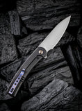 We Knife Upshot Framelock Limited ED Black Titanium Folding CPM-20CV Knife 2102A