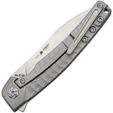 Kizer Cutlery Splinter Framelock Titanium S35VN Stonewash Folding Knife 3457A3
