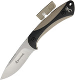 Browning 8.25" ERT Fixed Drop Pt Blade Gray & Black Handle Knife