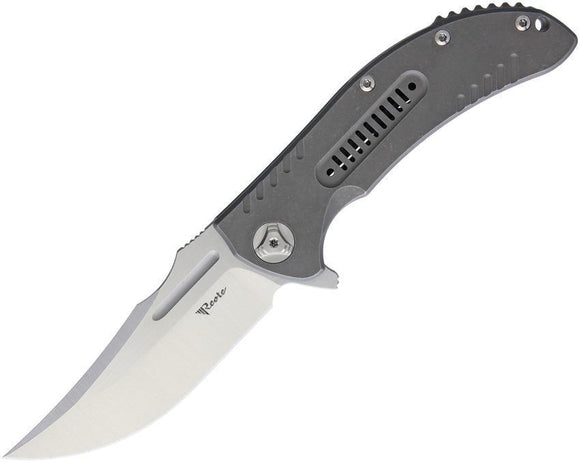 Reate Knives Valhalla Framelock H Gray Handle Stainless Folding Blade Knife