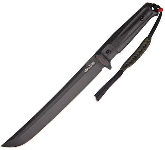 Kizlyar Sensei D-2 Fixed Black TiNi D2 Tool Steel Blade Knife with Belt Sheath