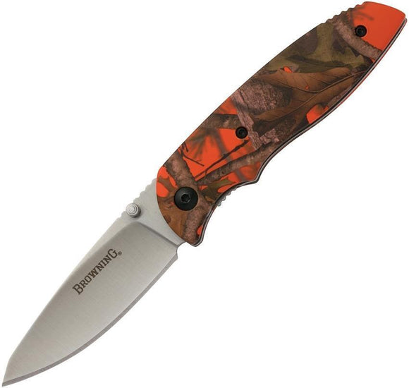 Browning Every Day Carry Blaze Orange Camo Aluminum Folding Blade Knife