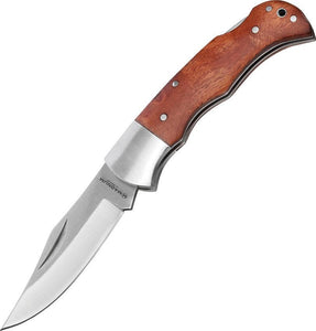 Boker Magnum Silver Pin II Lockback Clip Blade Wood Folding Knife