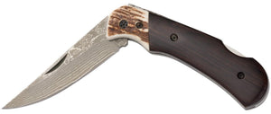 Browning Damascus Second Chance Lockback Wood & Stag Folding Pocket Knife