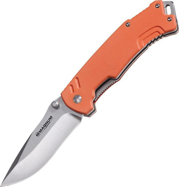 Boker Magnum Orange Flair Linerlock Blade ABS Handles Folding Knife