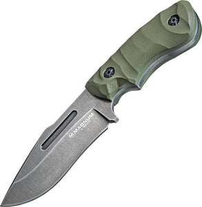 Boker Magnum Lil Giant Green Handle Black Stonewash Fixed Blade Knife