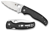 Spyderco Shaman Compression Lock Folding Serrated Blade Black Handle Knife 229GS