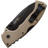 Cold Steel 4-Max Scout Pocket Knife Lockback Desert Tan & Black AUS-10A 62rqdtbk  -On Sale