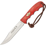 Red Ryder Anniversary Red Bone Handle Stainless Fixed Clip Pt Blade Knife 2A
