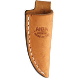 Anza Full Elk Stag Handle 4.13" Fixed Blade Knife w/ Leather Belt Sheath MFE