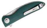 Kizer Cutlery Sway Back Linerlock Green G10 Folding Bohler N690 Knife 3566N5