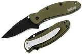 Kershaw Scallion Folding Knife Linerlock Green Aluminum 420HC Blade 1620OLBLK