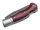 Boker Durand Lockback Red Micarta Folding Damascus Pocket Knife 111025DAM