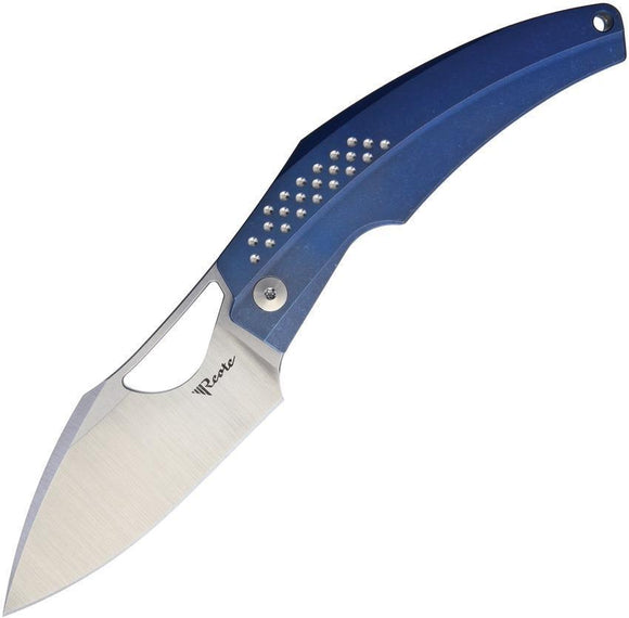 Reate Knives Baby Machine Framelock Blue Handle Folding Blade Knife