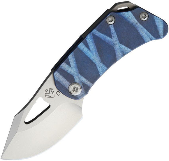 Medford MKT Eris Blue Titanium D2 Steel Satin Blade Folding Knife