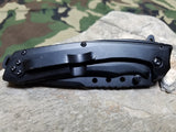 9.5" Master Folding Pocket Knife A/O Black Tactical Folder Assisted Open - a037bk