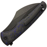 VDK Knives Vice Framelock Titanium/Blue Carbon Fiber Folding M390 Knife 039