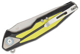Rike Knife Tulay Yellow & Black Linerlock 154cm Folding Knife tulaybfg