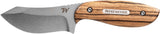 Winchester 6.75" Barrens Zebra Wood Handle Fixed Blade Knife + Sheath 3436