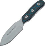 TOPS Baghdad Bullet Tactical Fixed Wide Blade Black & Blue G10 Handle Knife