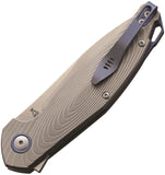 MKM-Maniago Knife Makers Goccia Linerlock Gray Titanium Folding M390 Knife GCT