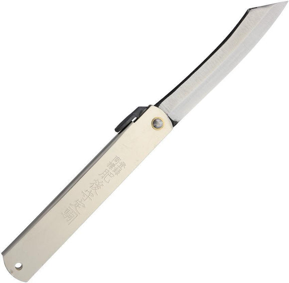Higonokami Knives No 5 Silver Folder Pocket Knife Carbon Steel Blade
