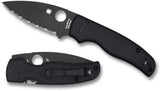 Spyderco Shaman Stainless Folding Serrated Blade Black Handle Knife 229GSBK