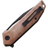 CMB Made Knives Lurker Pocket Knife Linerlock Brown Micarta Folding D2 Steel 10A