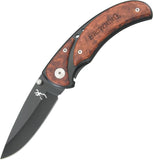 Browning Framelock Cocobolo Wood Handle Black Finish Folding Blade Knife