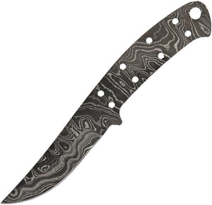 Alabama Damascus Steel Full Tang 6.25" Black Fixed Blade Knife Blank