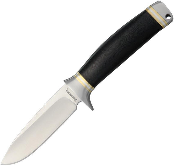 Browning Black Micarta Handle Fixed Stainless Drop Pt Blade Knife