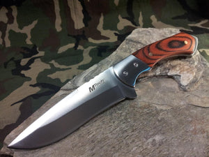 Mtech Stainless & Wood 9" Tactical Hunting Knife - 080
