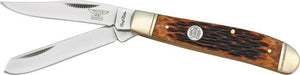 Rough Rider Mini Trapper Stainless Folding Blade Amber Bone Handle Knife