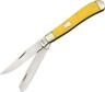 Boker Plus Mini Trapper Yellow Handle Stainless Folding Blades Knife 01BO294Y
