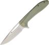WE KNIFE CO Framelock Green Titanium Bead Blast & Satin Folding Blade Knife 615F