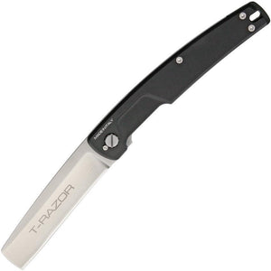 Extrema Ratio T Folding Razor Black Handle Satin Bohler N690 Steel Blade 