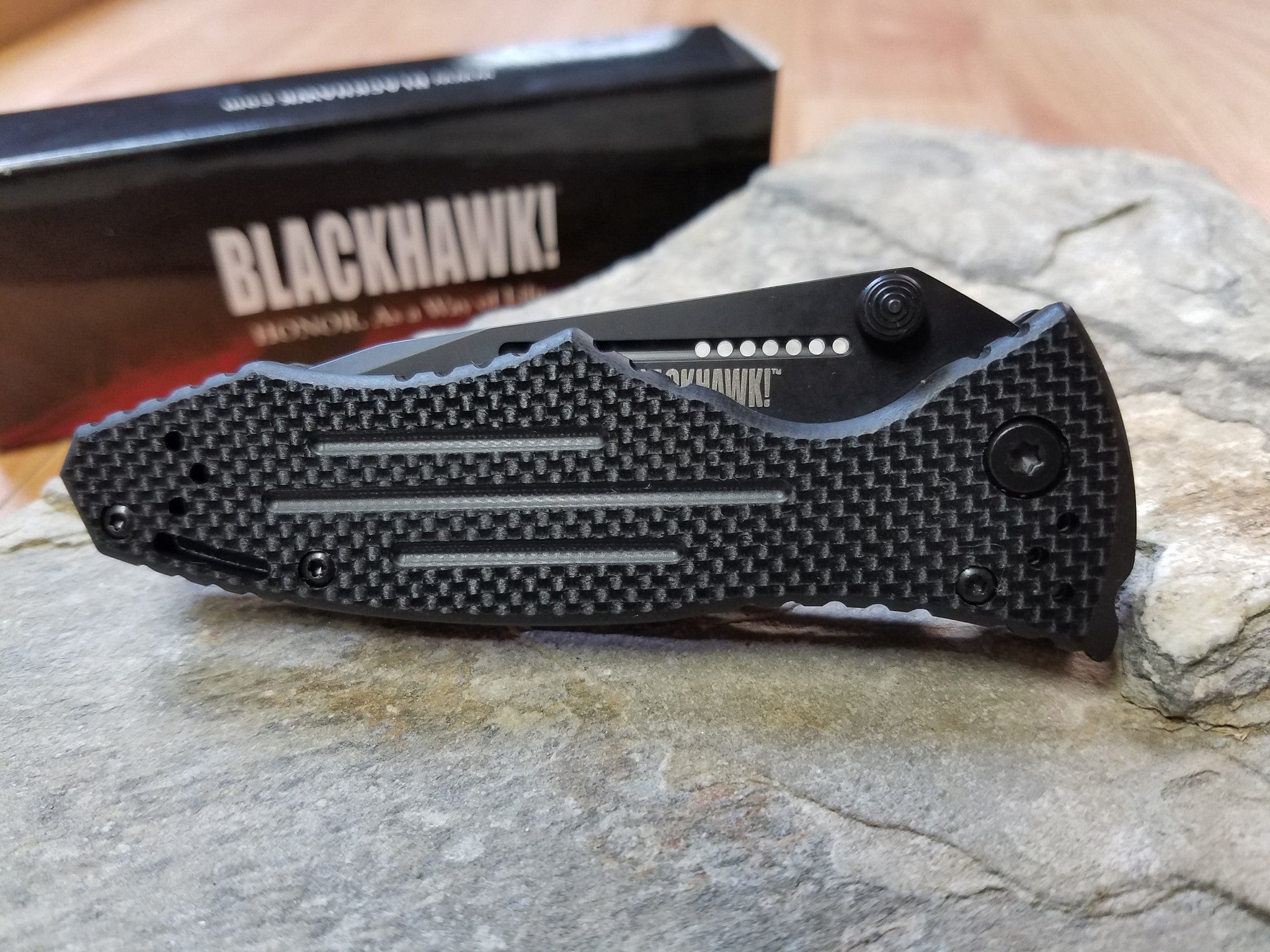 Blackhawk Hornet II Black AUS-8A Plain Edge Folding Pocket Knife