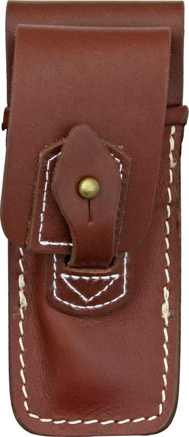 Carry All Brown Leather Belt Sheath Pouch for Folding Knife Tool UpTo 4 1/2