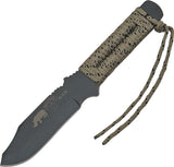 TOPS Black Rhino Fixed Blade Olive Drab Paracord Wrap Handle Knife
