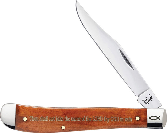 Case XX Cutlery III 3 Commandment Chestnut Bone Folding Pocket Knife