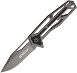 SCHRADE Cage Skeletonized Gray Stainless Framelock Folding Pocket Knife