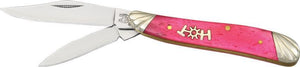 Rough Rider Peanut Stainless Folding Blades Hot Pink Bone Handle Knife