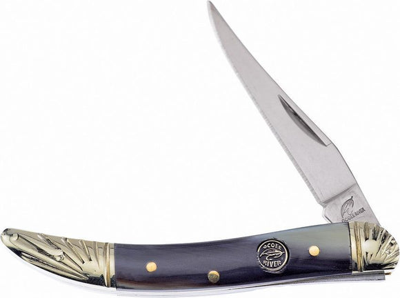Frost Small Toothpick Ox Horn Handle Ocoee River Stainless Folding Knife