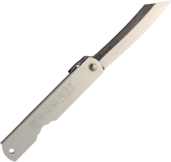 Higonokami Knives No 10 Gray Folding Pocket Knife Blue Paper Steel Blade
