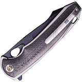 WE KNIFE CO Yucha Linerlock Gray Stainless Black Folding Knife w/ Flipper 810F