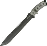TOPS Steel Eagle Fixed Sawback Blade Black Micarta Handle Knife
