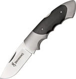 Browning 111 Lockback Black G10 Handle Folding Drop Pt Blade Knife + Sheath 111D