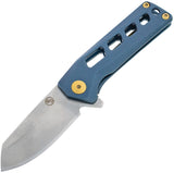 Statgear Slinger Framelock D2 Stonewash / Blue Folding Pocket Knife